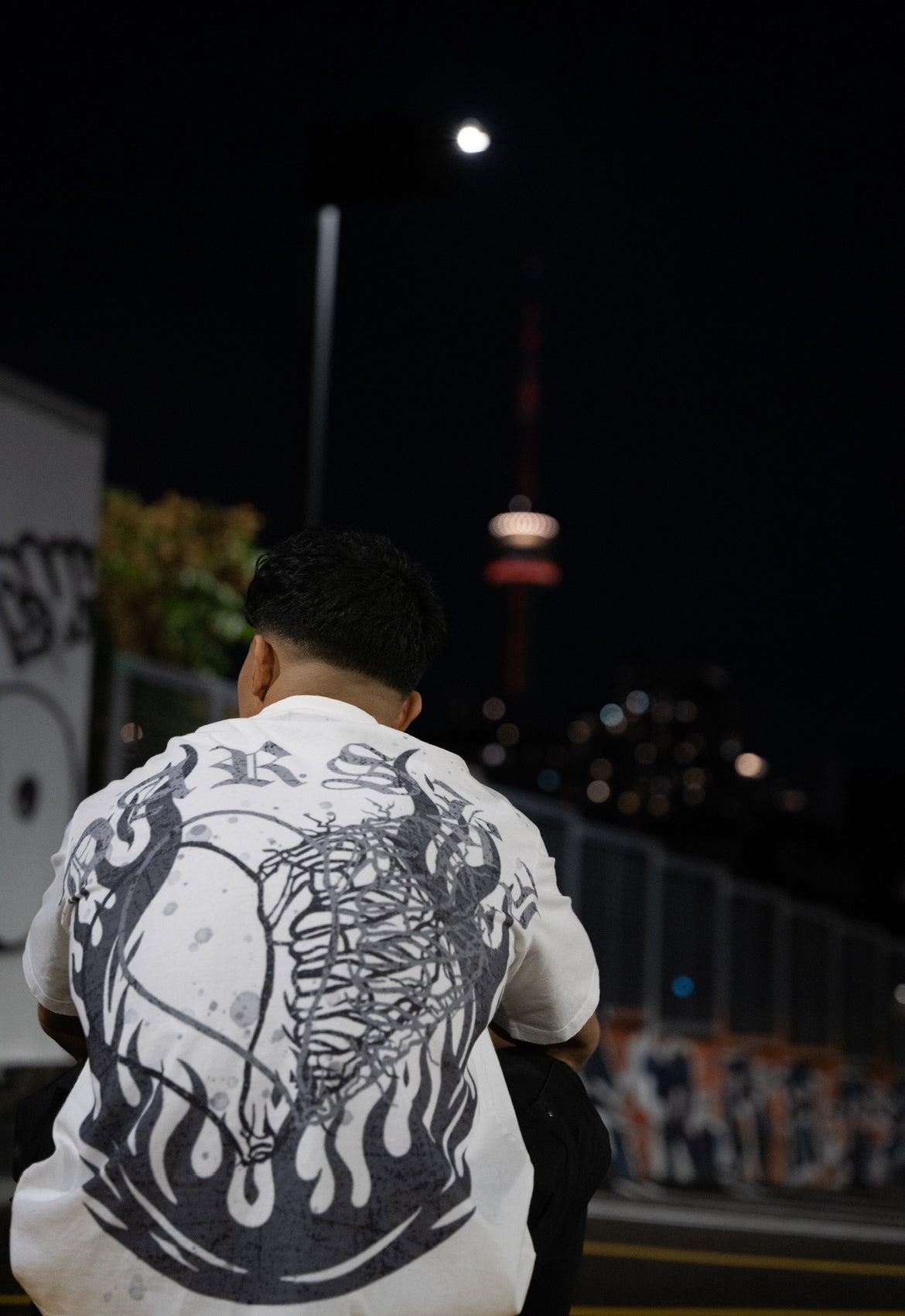 Darski "Ember Heart" White Oversized T-Shirt